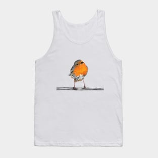 Ruairidh Robin perched on a branch Tank Top